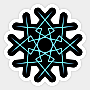 Modern neon blue geometric design Sticker